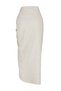 Beige Gather Detailed Cotton Linen Blended Midi Woven Skirt TWOSS24ET00070 - 8