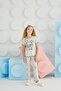 Girl Waiter Short Sleeve Beige Melange Pajamas Set C0T7N68 - 6