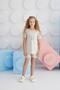Girl Waiter Short Sleeve Beige Melange Shorts Set C4T8N68 - 8