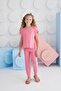 Girl's Short Sleeve Pink Pajama Set C1T8N68 - 2