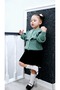 Girl's Pleated Skirt and Frilly Cardigan 2-Piece Knitwear Set - 4