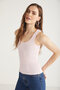 Lıllesol Women's Ribbed Look Thick Strap Basic Pink Blouse Undershirt - 4