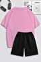 Unisex Women's Men's Hello Kitty Printed Special Design Oversize T-shirt and Shorts Tracksuit Set - 2