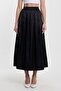 Side Pocketed Elastic Waist Pleated Skirt (B24-00199) - 3