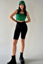 Women's 2-Pack Black-Green Sports Strap Crop - 6