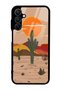 Samsung A15 Glossy Phone Case with Retro Cactus Sun Design