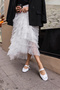 NİSO WOMEN'S White Silver Sequined Scarf Shoes - 7