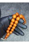 Old Moire Crimped Amber Prayer Beads - Large Size - 3