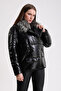 Black Arjante Fox Puffer Coat with Accessories - 2