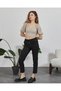 Women's Carrot Cut Ankle Length Rope Detailed Pocket Elastic Waist Fabric Trousers