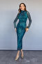Blue Kailey Tulle Drape Detail Maxi Dress