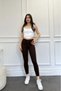 Brown Skinny Leg Skinny High Elasticity and Recovery Women's Trousers