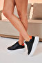 Venti Black Genuine Leather Women's Sneakers - 2