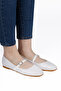 WOMEN'S SHOES WITH WHITE LEATHER SKIN BELT DETAIL - 2