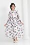 Young Girl Long Length Chiffon Floral Dress Suitable for Hijab - 2