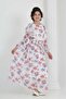 Young Girl Long Length Chiffon Floral Dress Suitable for Hijab - 5