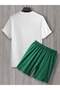 Men's White Rennassience Printed Shorts Suit - 3