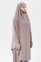 Women's Abaya Medina Silk Set with Veil and Skirt Dark Rose Dried - 2