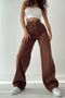 PALAZZO BROWN WIDE LEG HIGH WAIST 100% COTTON