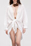 Limited Edition White Mini Woven Kimono&Kaftan TBESS24KM00038 - 3