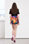 Siyah Limited Edition Desenli Büzgülü Anvelop Esnek Örme Mini Elbise TWOSS24EL00561 - 4
