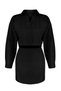 Black Cotton Shirt and Skirt Set - Tbess24Au00022 - 7