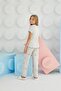 Girl Waiter Short Sleeve Beige Melange Pajamas Set C0T7N68 - 3