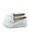 Women's White Laser Cut Patterned Buckle Detail Orthopedic Comfortable Insole Casual Shoes - 3
