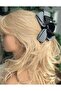 luxury large double-sided with rhinestones fancy houndstooth bow plush bear clip buckle black white - 2