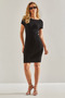 Women's Black Corded Camisole Dress 20246067 - 2
