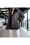 Women's Plush Detail Suede Coat (Colorful) - 4
