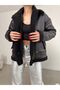 Women's Plush Detail Suede Coat (Colorful) - 5