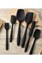 Heat Resistant Fireproof Nonstick Silicone Spatula Set 6 Pieces Black