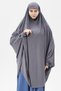 Women's Hijab Medina Silk Abaya Top with Veil Souffle Hijab Smoked - 5