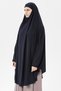 Women's Hijab Medina Silk Abaya Top with Veil Souffle Hijab Navy Blue - 4