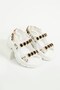Midas White-Black Skin Women's Sandals - 5