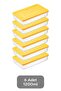 Set of 6 Storage Containers, Microwave-Safe Food Storage Containers, Yellow, 6 x 1200 ml - 2
