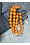 Old Moire Crimped Amber Prayer Beads - Large Size - 2
