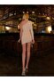 Women's Gathered Single Sleeve Shoulder Low-cut Mini Dress - 4