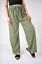 Women's Hijab Khaki Elastic Waist Palazzo Trousers - 2