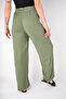 Women's Hijab Khaki Elastic Waist Palazzo Trousers - 4