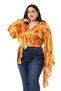 Large Size Satin Mustard Bolero with Tie Waist and Sleeve Detail - 5