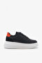 Venti Black Genuine Leather Women's Sneakers