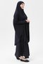Women's Abaya Medina Silk Set with Veil Souffle and Skirt Navy Blue - 4