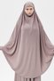 Women's Abaya Medina Silk Set with Veil and Skirt Dark Rose Dried - 4