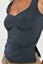 Flexible Blouse with Shirred Front and Slits on the Sides - 4