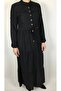 Lace-Detacled Front Panel, Elasticated Long Dress - 3