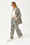 Women's Black Top Kimono Bottom Pocket Trousers Set TKM-19000276 - 4