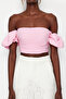 Pembe Crop Dokuma Büstiyer TPRSS24BS00020 - 4