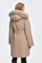 Hooded Fur Collar Pocket Coat Mink - 4